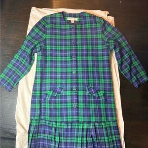 Plaid Green and Blue Women's Dress size 16 vintage whimsical grandma core plaid‎